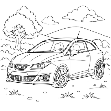 Ausmalbild Seat Ibiza Cupra