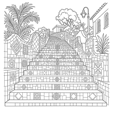 Selarón-Treppe Rio Ausmalbild
