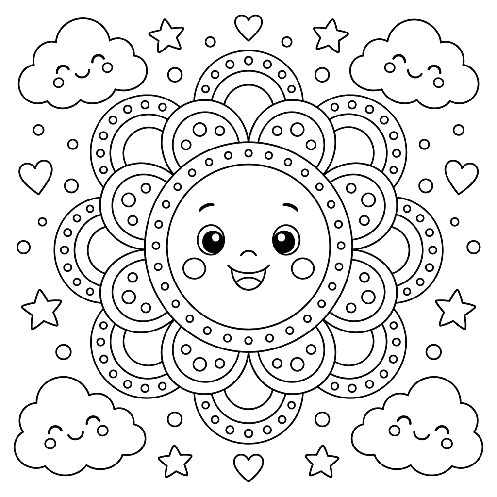 Mandala de semicírculos e pontos