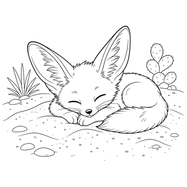 Bébé fennec qui dort