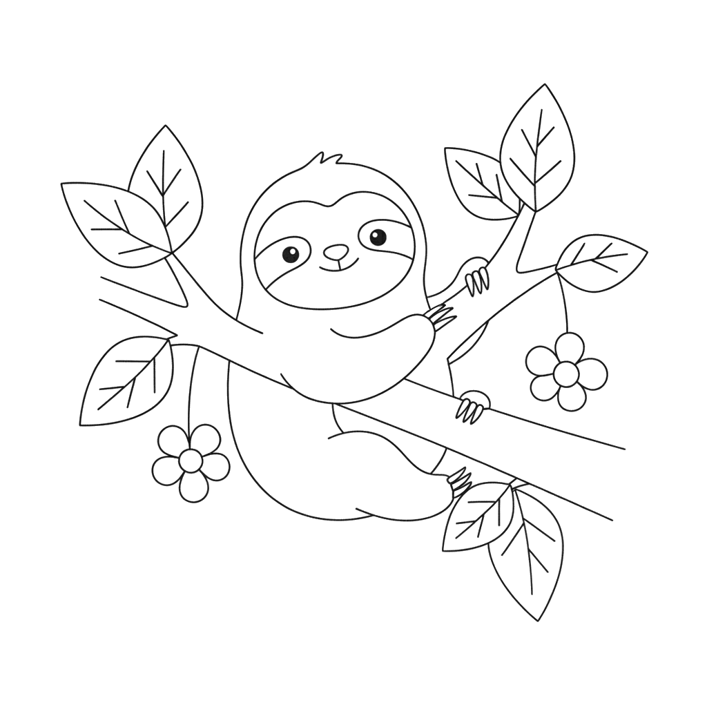 Dibujo de Perezoso para Colorear