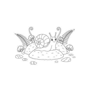Coloriage Escargot dans la Mousse pour Enfants