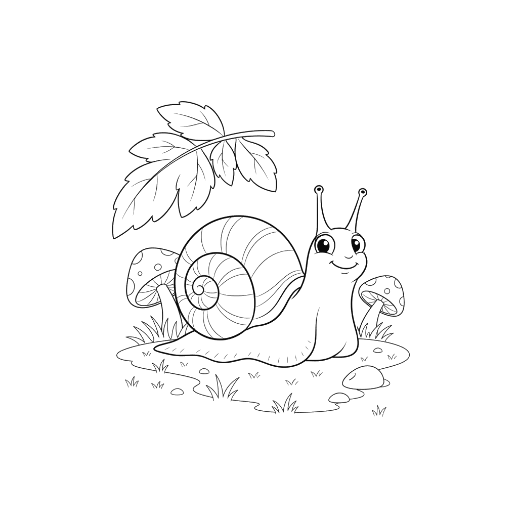 Dibujo para Colorear: Caracol Lento