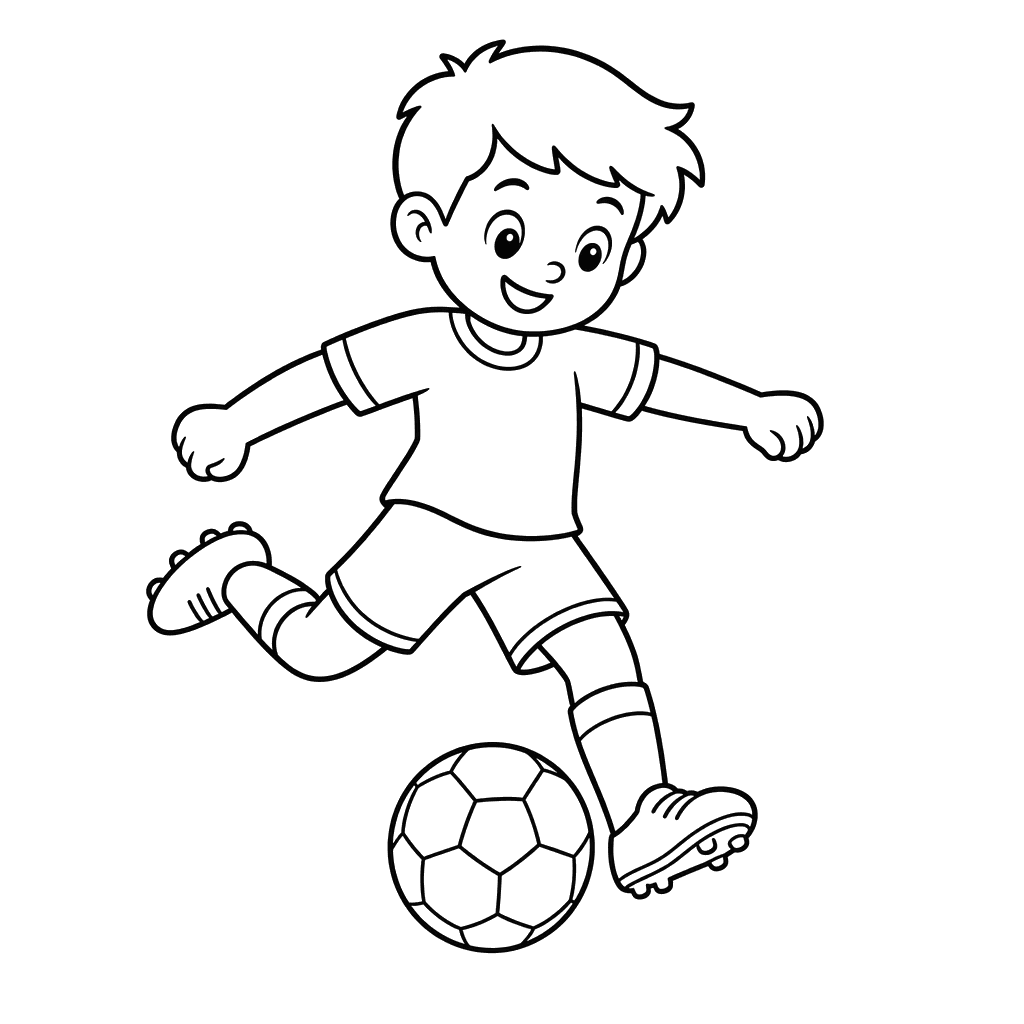 Jogador de futebol chuta a bola