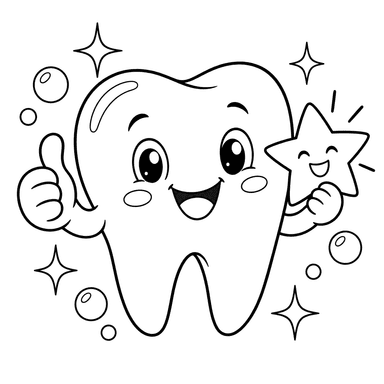 Sparkling Clean Tooth with a Star