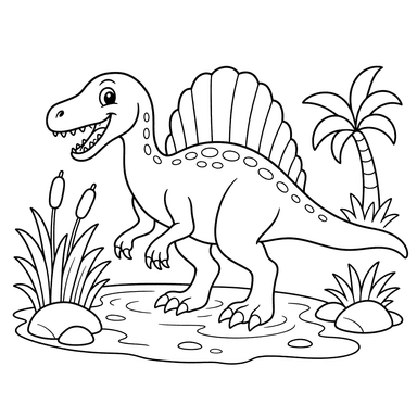 Spinosaurus im Sumpf