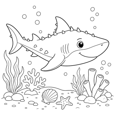 Spiny Dogfish Shark Coloring Page