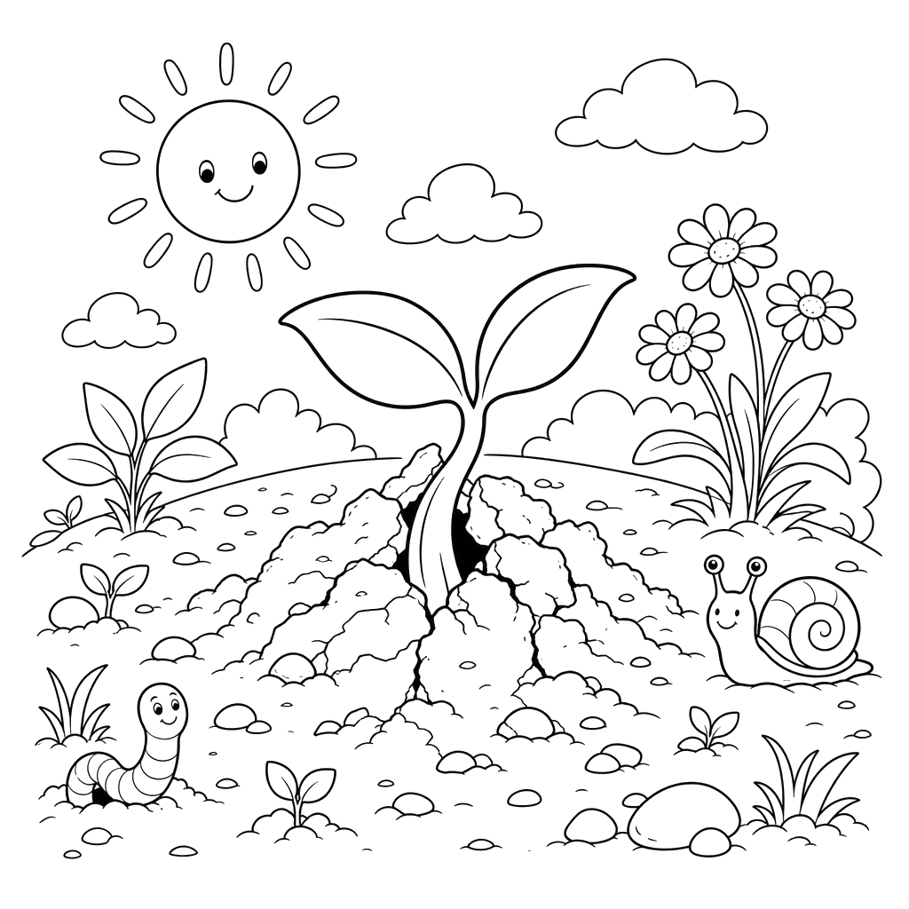 Pousse de plante sortant de terre