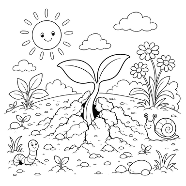 Pousse de plante sortant de terre