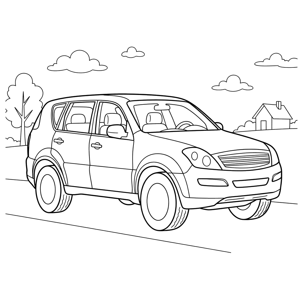 Dibujo para colorear SsangYong Rexton SUV