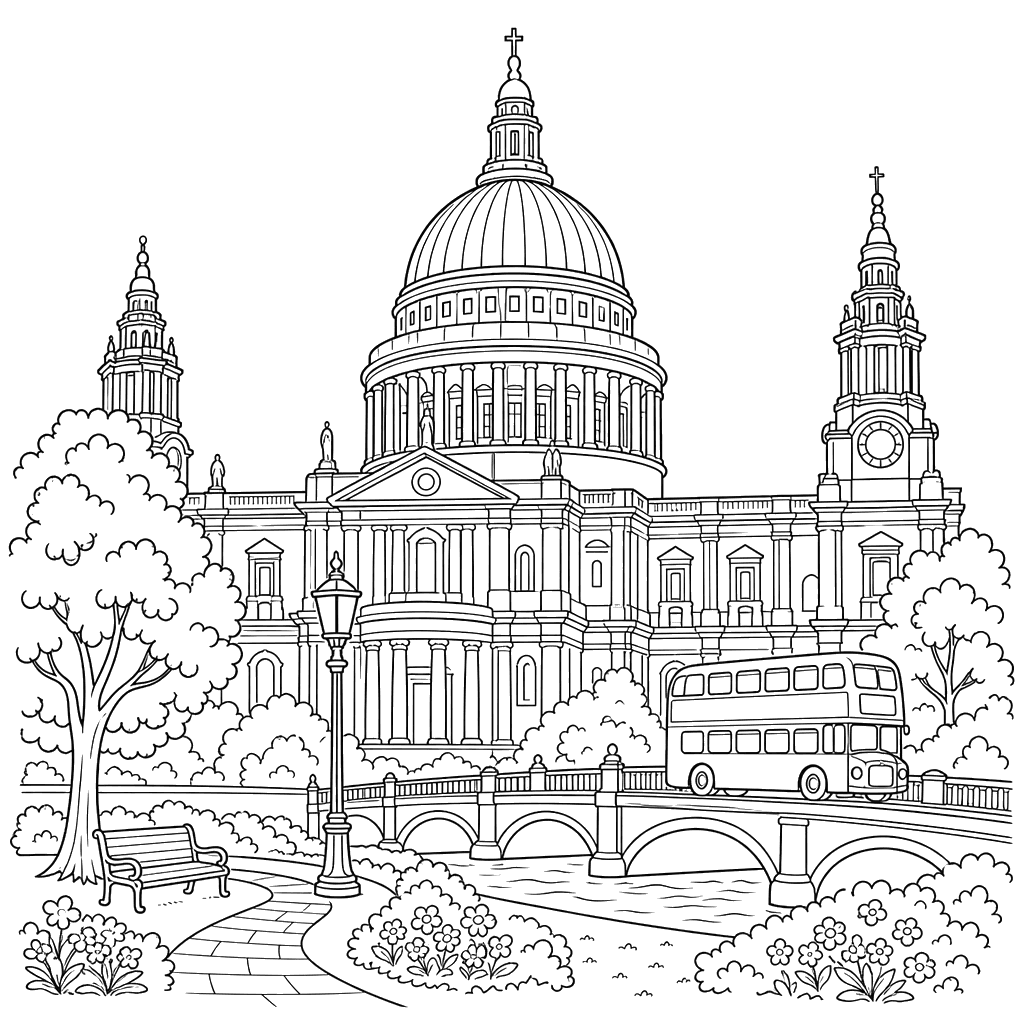 Catedral de São Paulo para Colorir