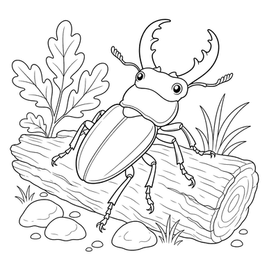 Dibujo para colorear de Escarabajo Ciervo