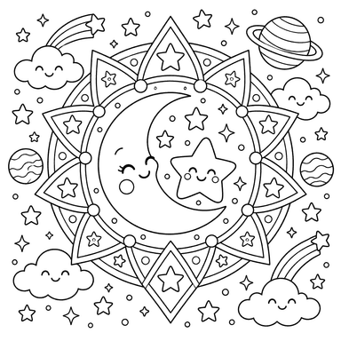 Sternen-Mandala am Nachthimmel