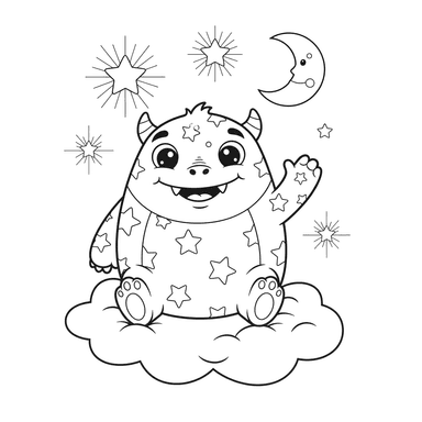 Página de Colorir Monstro Estrelado