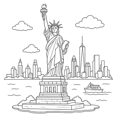 Dibujo de la Estatua de la Libertad para colorear