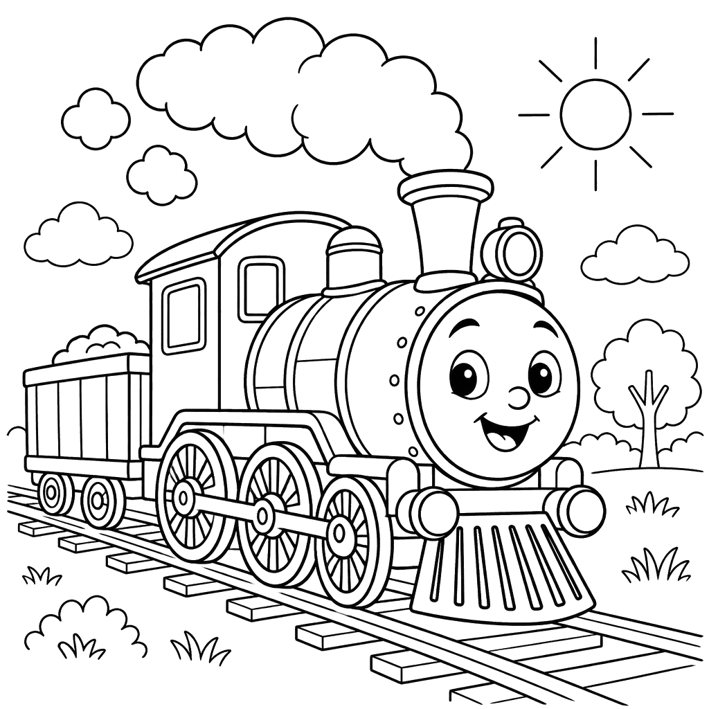 Trem a vapor soltando fumaça