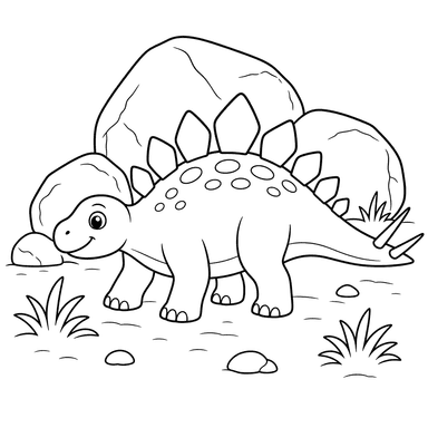 Estegosaurio — dibujo para colorear