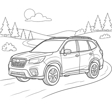 Coloriage Subaru Forester SUV pour enfants