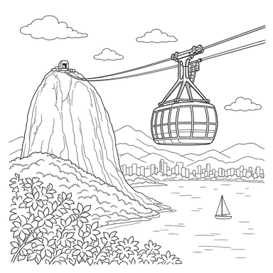 Dibujo para colorear de Teleférico del Pan de Azúcar