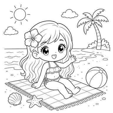Chibi Summer Beach Fun
