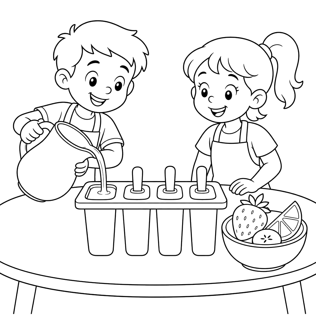 Sommer-Eis am Stiel am Küchentisch machen