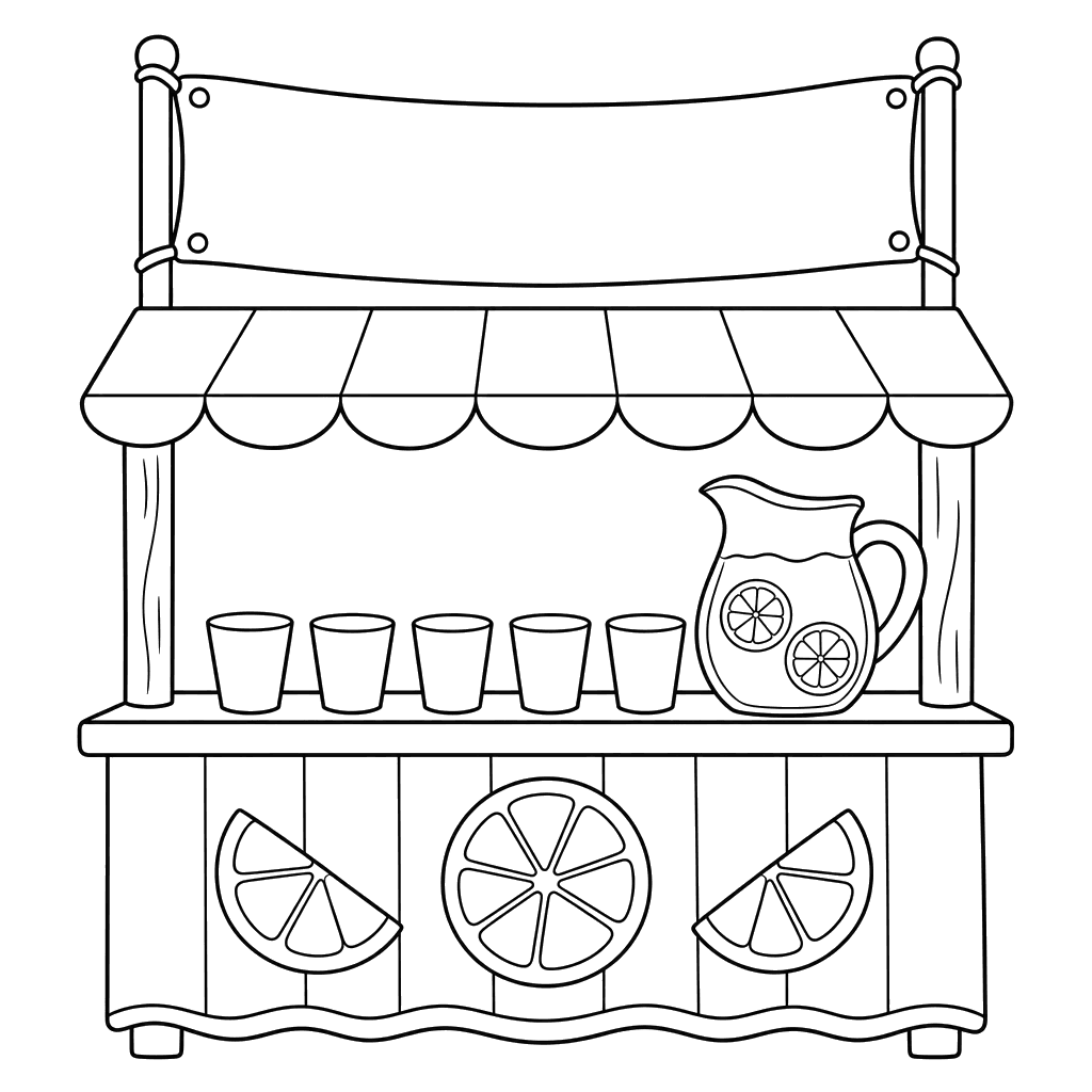 Barraca de limonada para colorir
