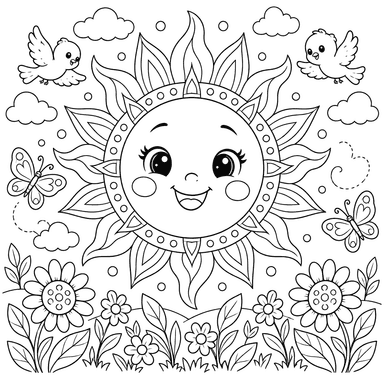 Sun Mandala with Warm Rays