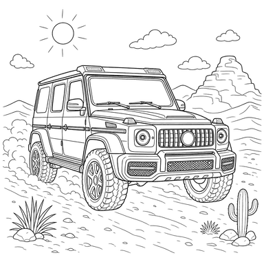 SUV puissant dans le désert