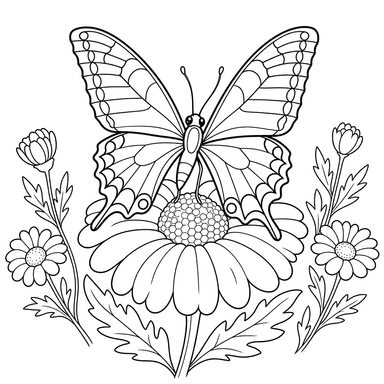 Schwalbenschwanz auf einer Gänseblümchen