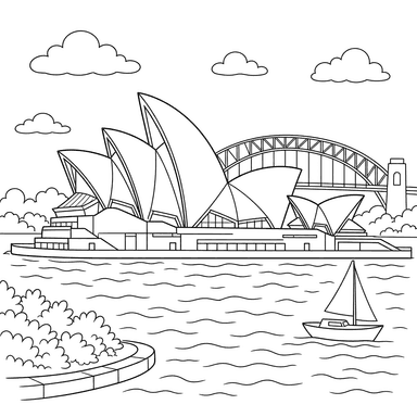 Dibujo para colorear de la Ópera de Sídney
