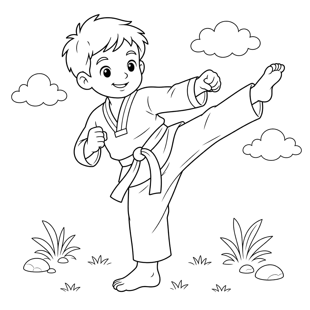 Dibujo para colorear: taekwondo