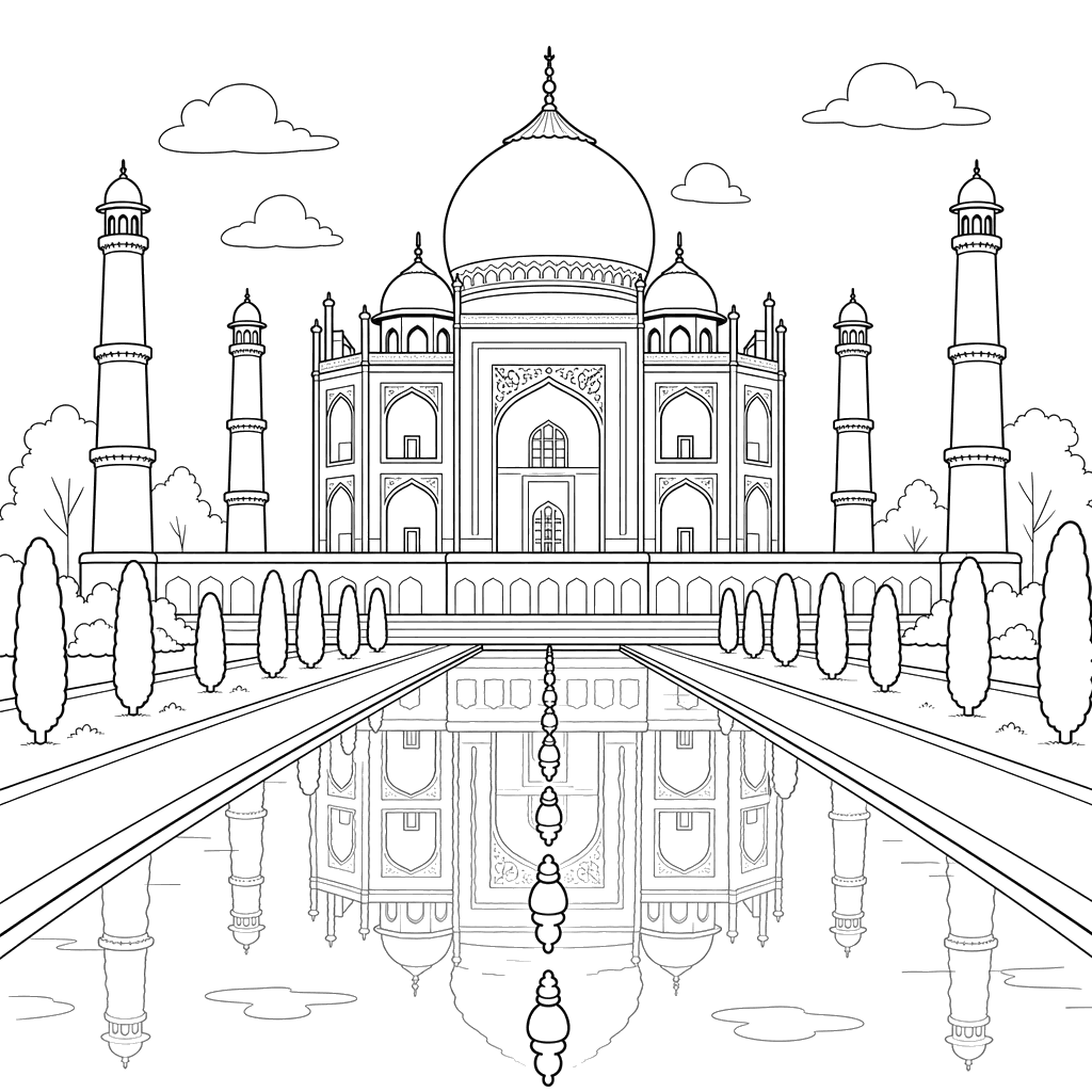 Taj Mahal y su reflejo