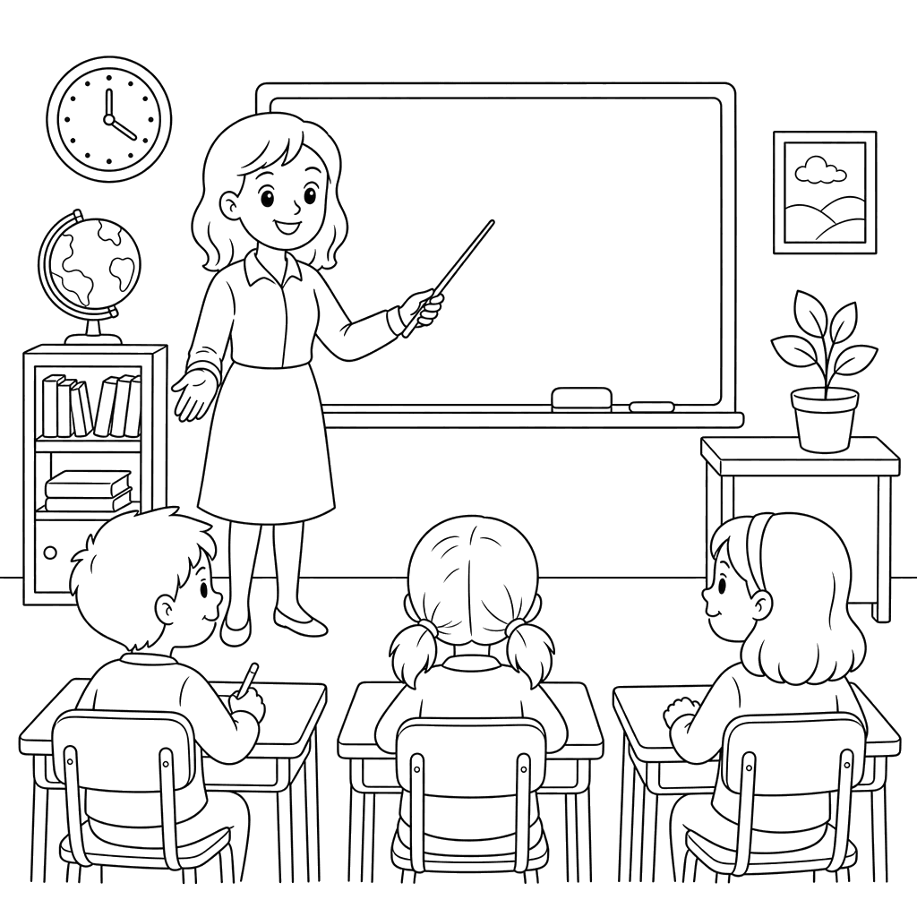 Enseignant au tableau