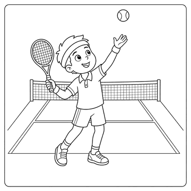 Desenho para colorir: tenista sacando