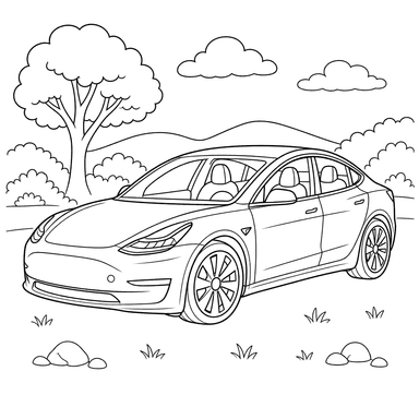 Coloriage Tesla Model 3