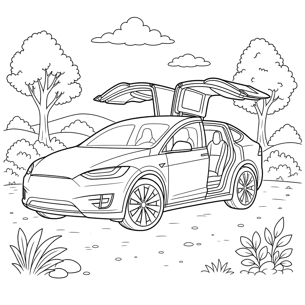 Dibujo para colorear de Tesla Model X