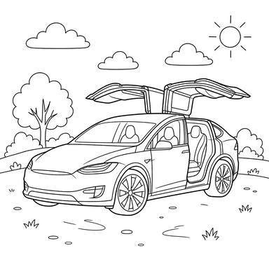 Coloriage Tesla Model X