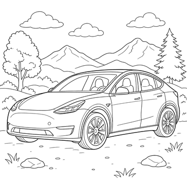 Coloriage Tesla Model Y