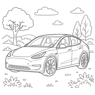 Coloriage Tesla Model Y