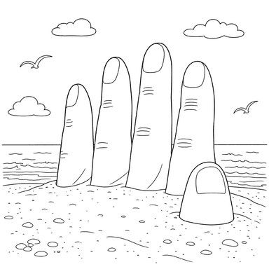 Ausmalbild Die Hand von Punta del Este