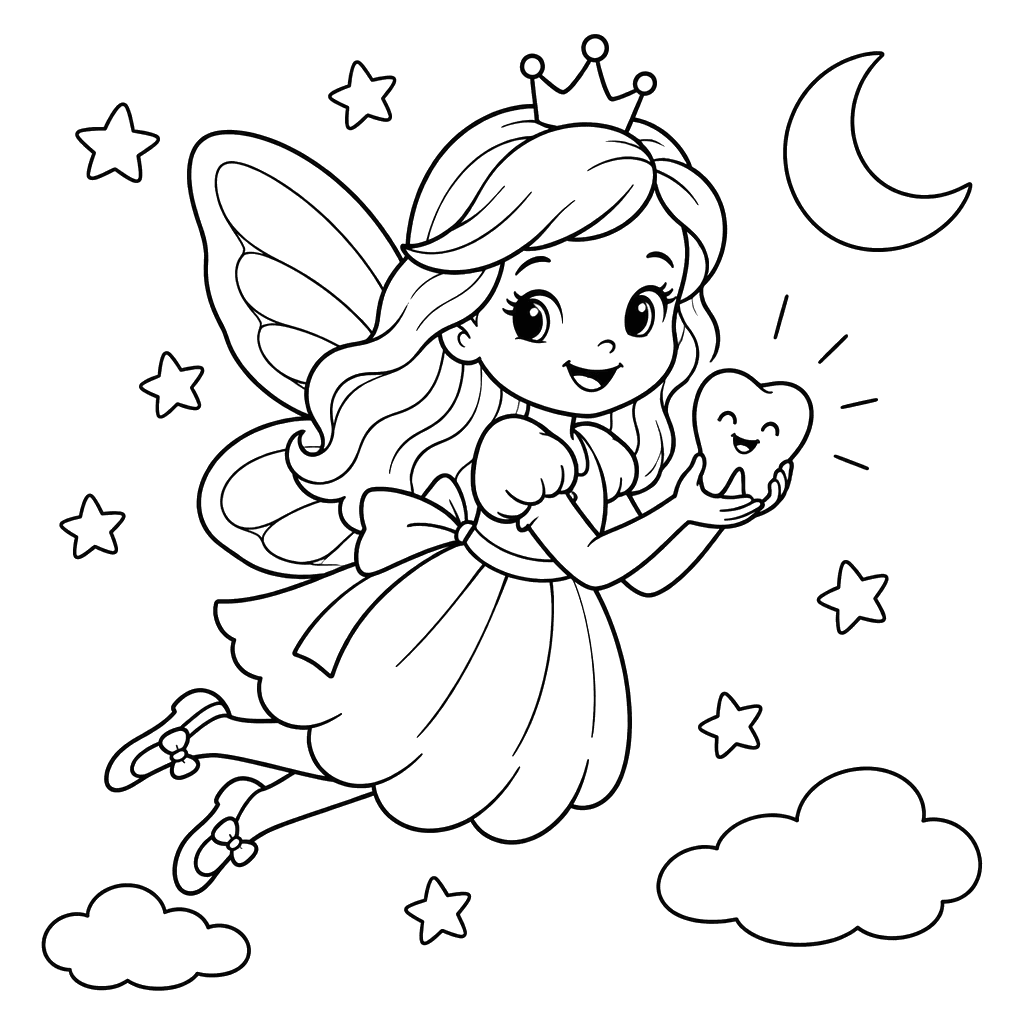 Tooth Fairy Carrying a Tooth