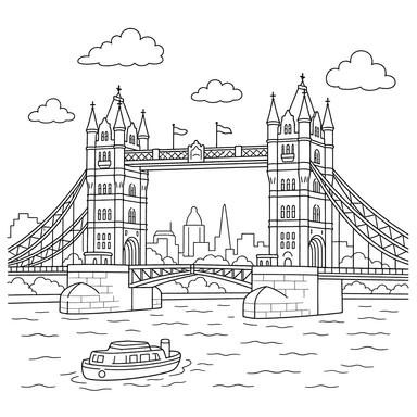 Ausmalbild Tower Bridge in London