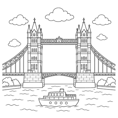 Ausmalbild Tower Bridge London