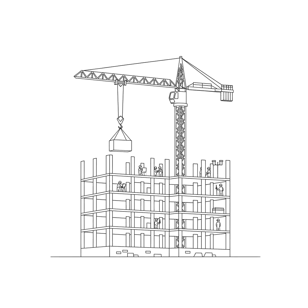 Guindaste de torre para colorir