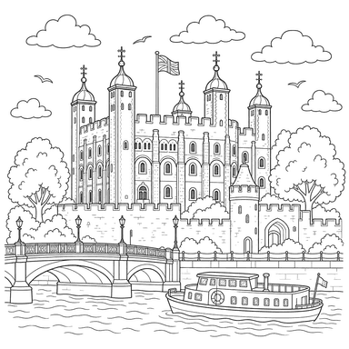 Tower of London Coloring Page