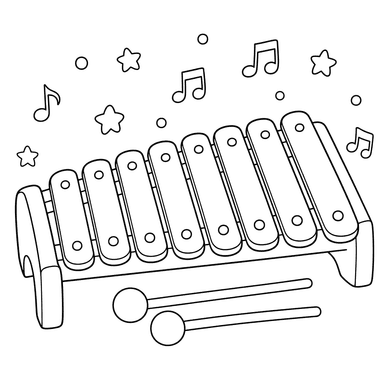 Desenho de Xilofone de Brinquedo para Colorir