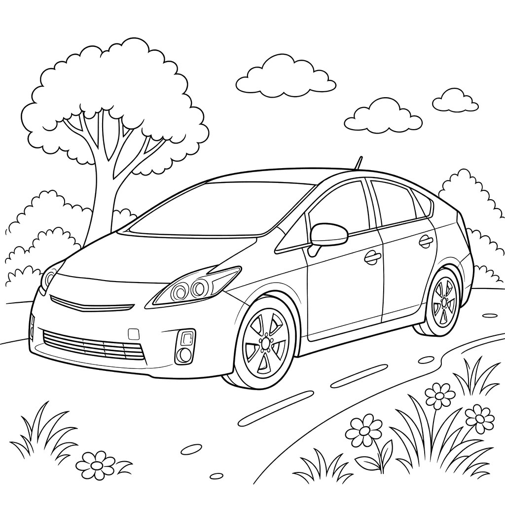 Dibujo para colorear de Toyota Prius