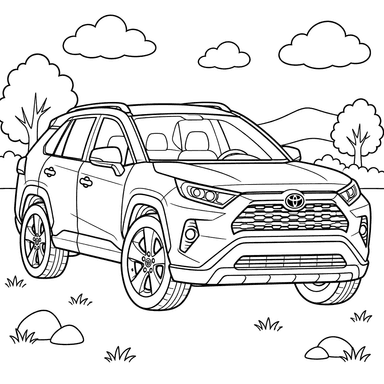 Desenho para colorir Toyota RAV4 da 5ª geração
