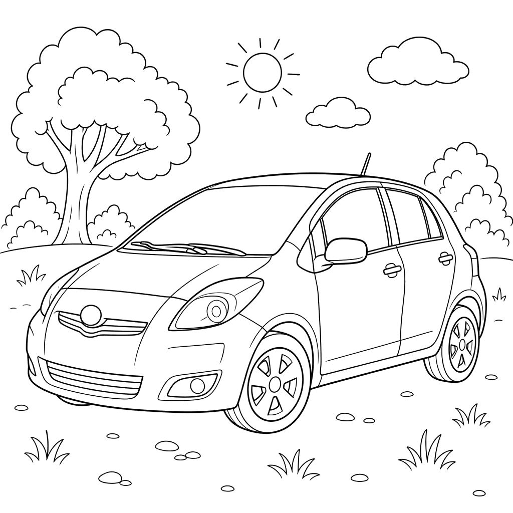 Dibujo de Toyota Yaris para colorear