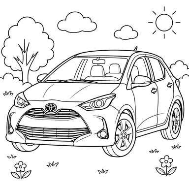 Desenho para colorir Toyota Yaris XP210